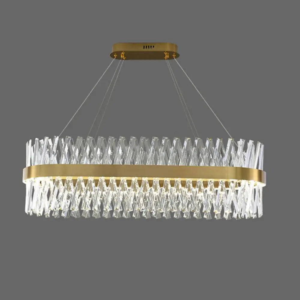 DecorBites™ Postmodern Geometric K9 Crystal Pendant Light in Gold for Bedroom or Island with LED