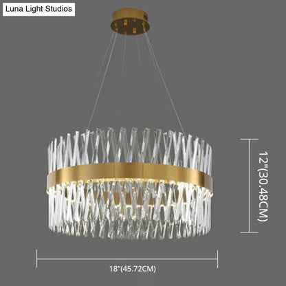 DecorBites™ Postmodern Geometric K9 Crystal Pendant Light in Gold for Bedroom or Island with LED