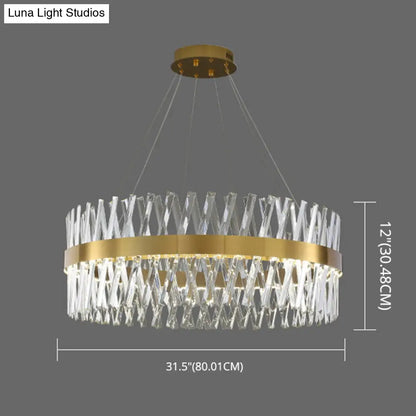 DecorBites™ Postmodern Geometric K9 Crystal Pendant Light in Gold for Bedroom or Island with LED