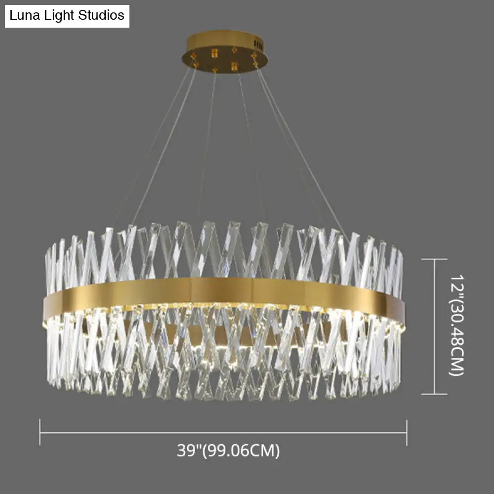 DecorBites™ Postmodern Geometric K9 Crystal Pendant Light in Gold for Bedroom or Island with LED