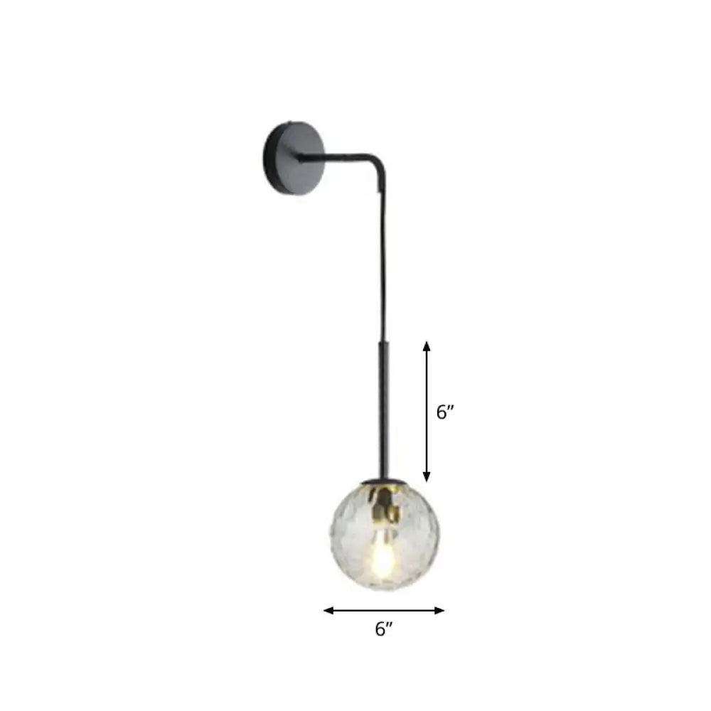 DecorBites™ Postmodern Glass Globe Wall Lamp for Bedroom - 1-Light Wall Mount Fixture