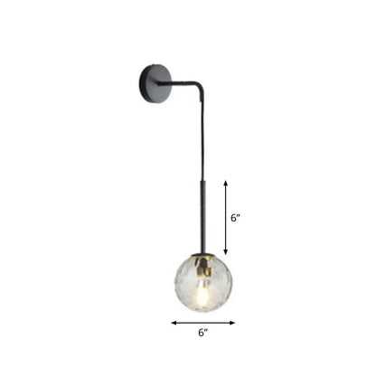DecorBites™ Postmodern Glass Globe Wall Lamp for Bedroom - 1-Light Wall Mount Fixture