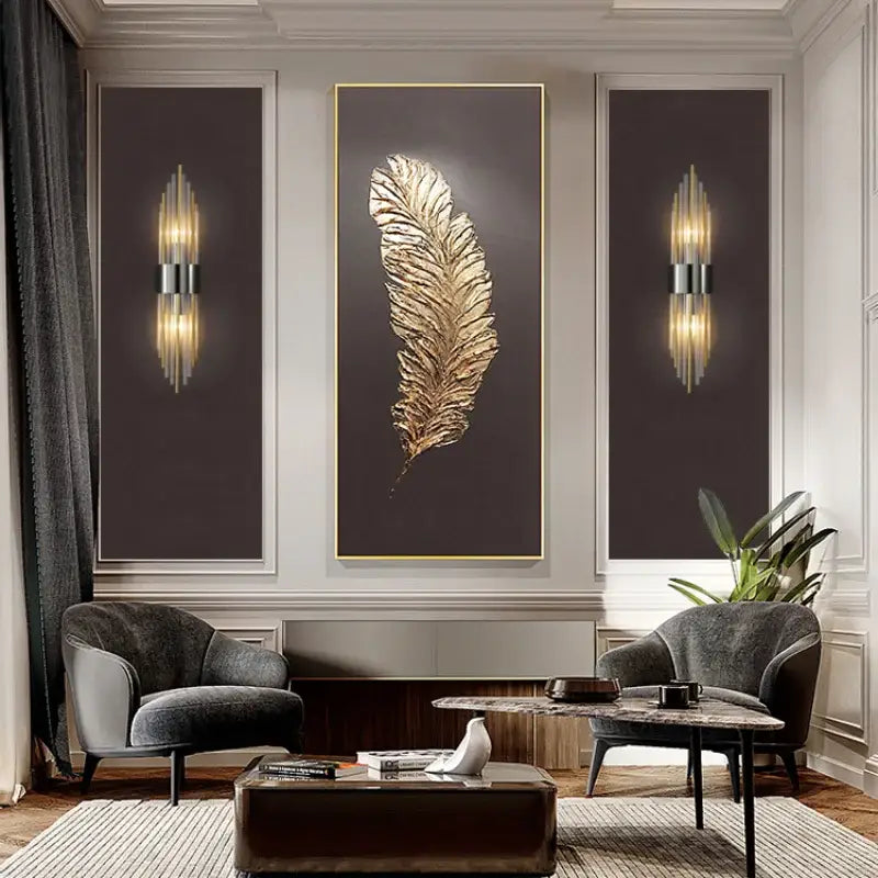 Postmodern gold and crystal copper wall lights for bedroom