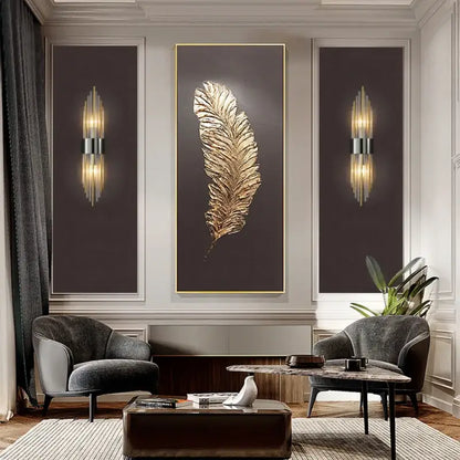 Postmodern gold and crystal copper wall lights for bedroom