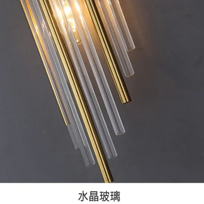 Postmodern gold and crystal copper wall lights for bedroom