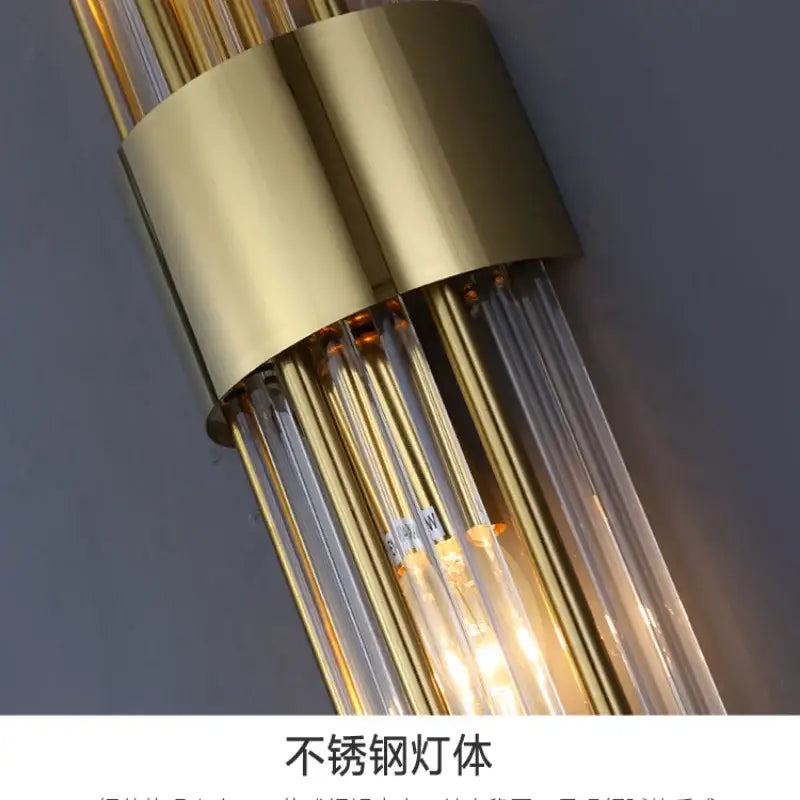 Postmodern gold and crystal copper wall lights for bedroom