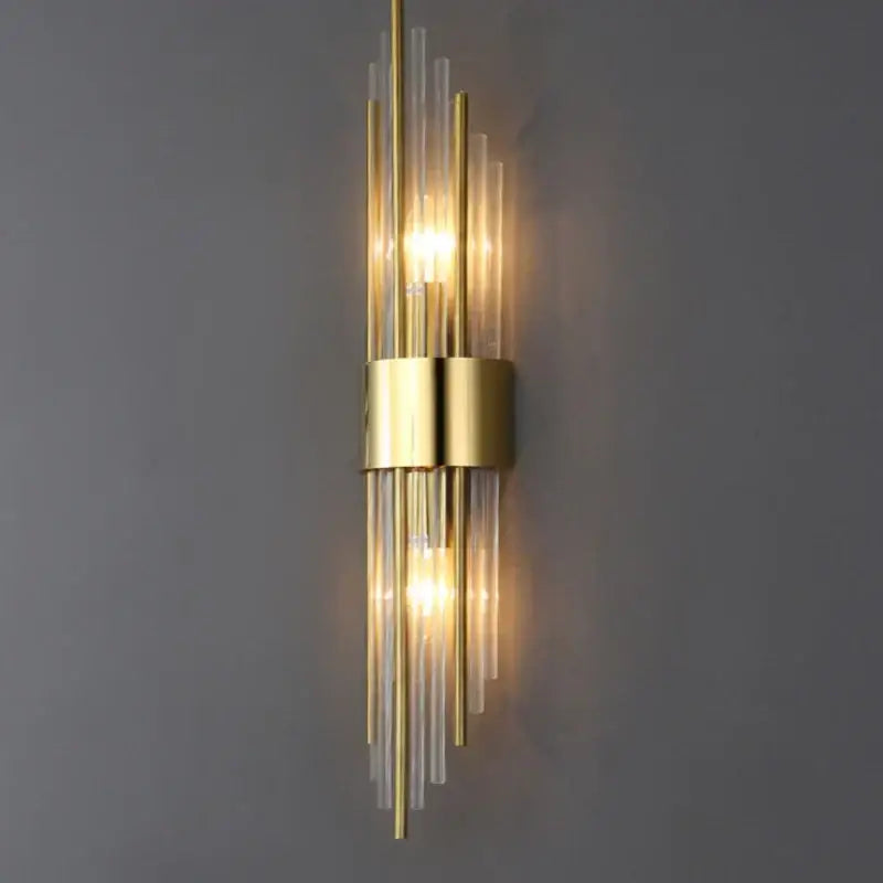 Postmodern gold and crystal copper wall lights for bedroom