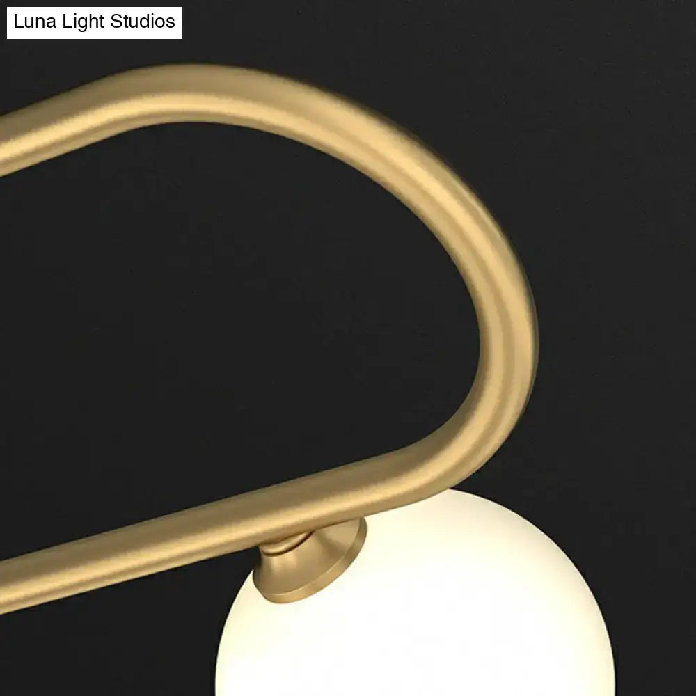 Postmodern gold and ivory island pendant light kitchen glass ball