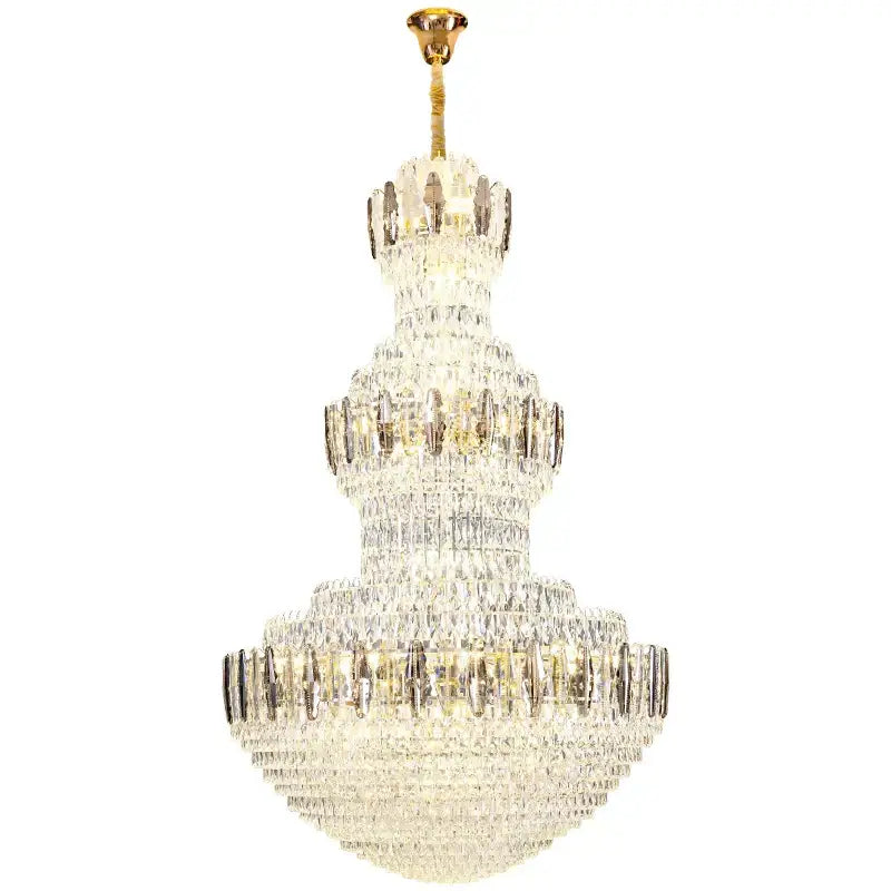 Postmodern gold and silver luxury crystal chandelier dining room light