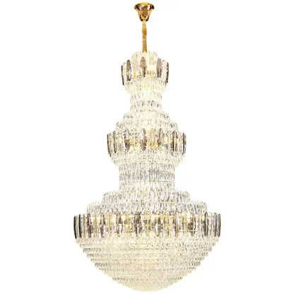 Postmodern gold and silver luxury crystal chandelier dining room light