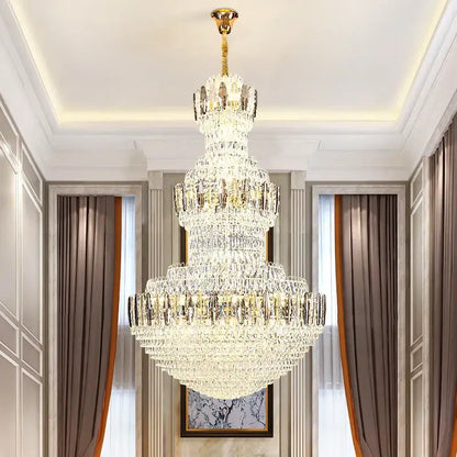 Postmodern gold and silver luxury crystal chandelier dining room light