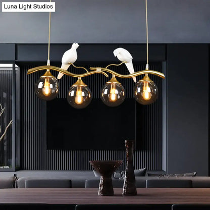 Postmodern gold bird deco pendant light dining room 110v-120v fixture