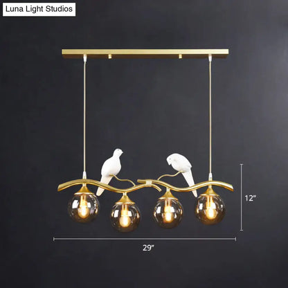 Postmodern gold bird deco pendant light dining room 110v-120v fixture