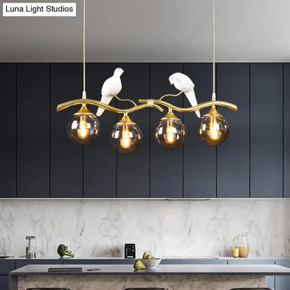 Postmodern gold bird deco pendant light dining room 110v-120v fixture