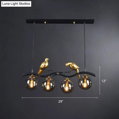Postmodern gold bird deco pendant light dining room 110v-120v fixture