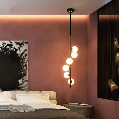 Postmodern gold & black glass floor lamp living room cascade light