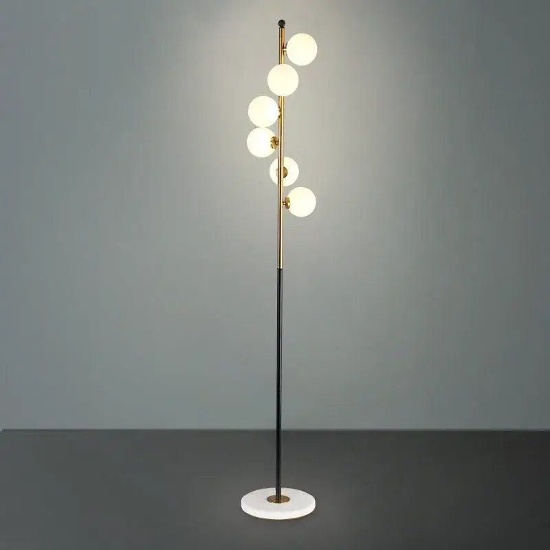 Postmodern gold & black glass floor lamp living room cascade light