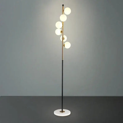Postmodern gold & black glass floor lamp living room cascade light