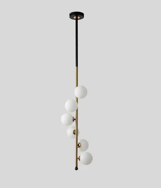 Postmodern gold & black glass floor lamp living room cascade light
