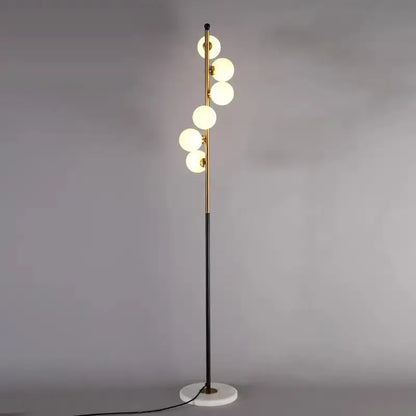 Postmodern gold & black glass floor lamp living room cascade light