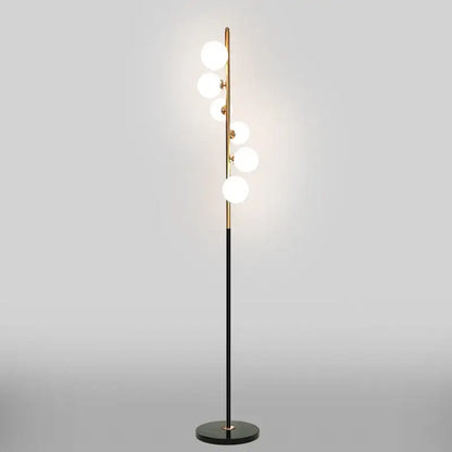 Postmodern gold & black glass floor lamp living room cascade light