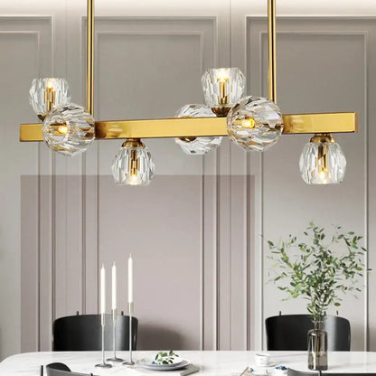 Postmodern gold branch island lighting dining room crystal chandelier