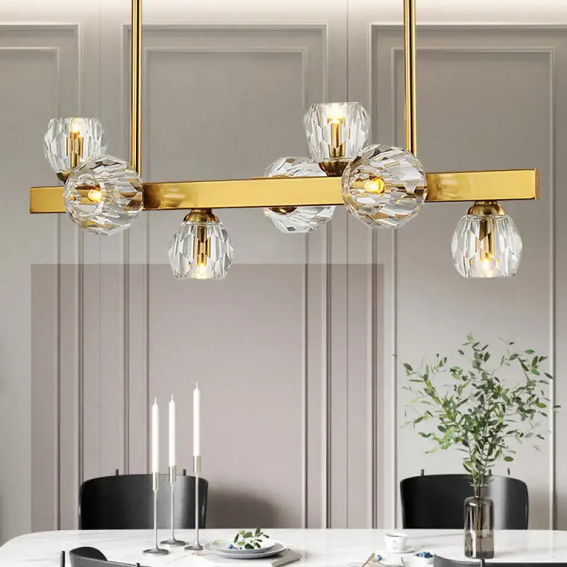Postmodern gold branch island lighting dining room crystal chandelier