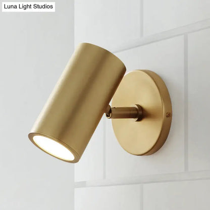 Postmodern gold brass tube wall light bedroom reading fixture