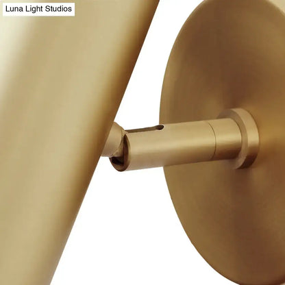 Postmodern gold brass tube wall light bedroom reading fixture