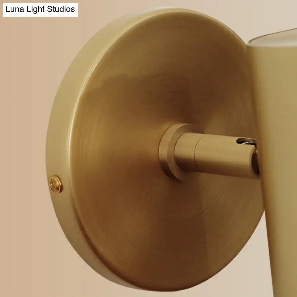 Postmodern gold brass tube wall light bedroom reading fixture