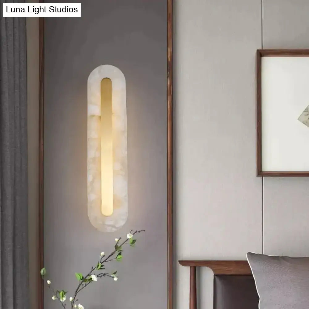 Postmodern gold copper marble wall lamp for living room
