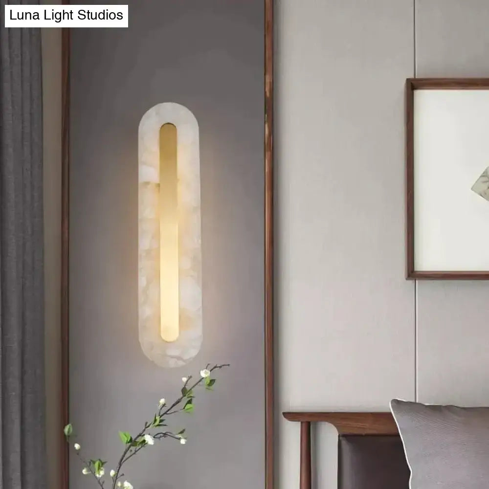 Postmodern gold copper marble wall lamp for living room