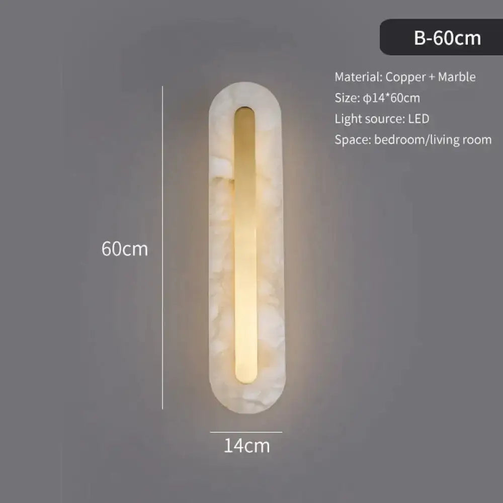 Postmodern gold copper marble wall lamp for living room