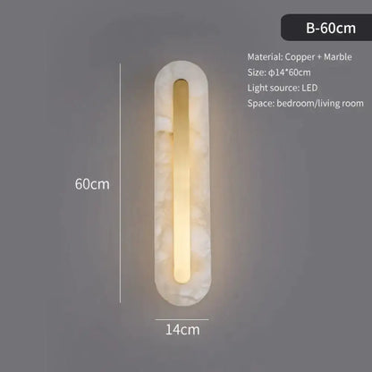 Postmodern gold copper marble wall lamp for living room
