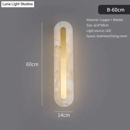 Postmodern gold copper marble wall lamp for living room
