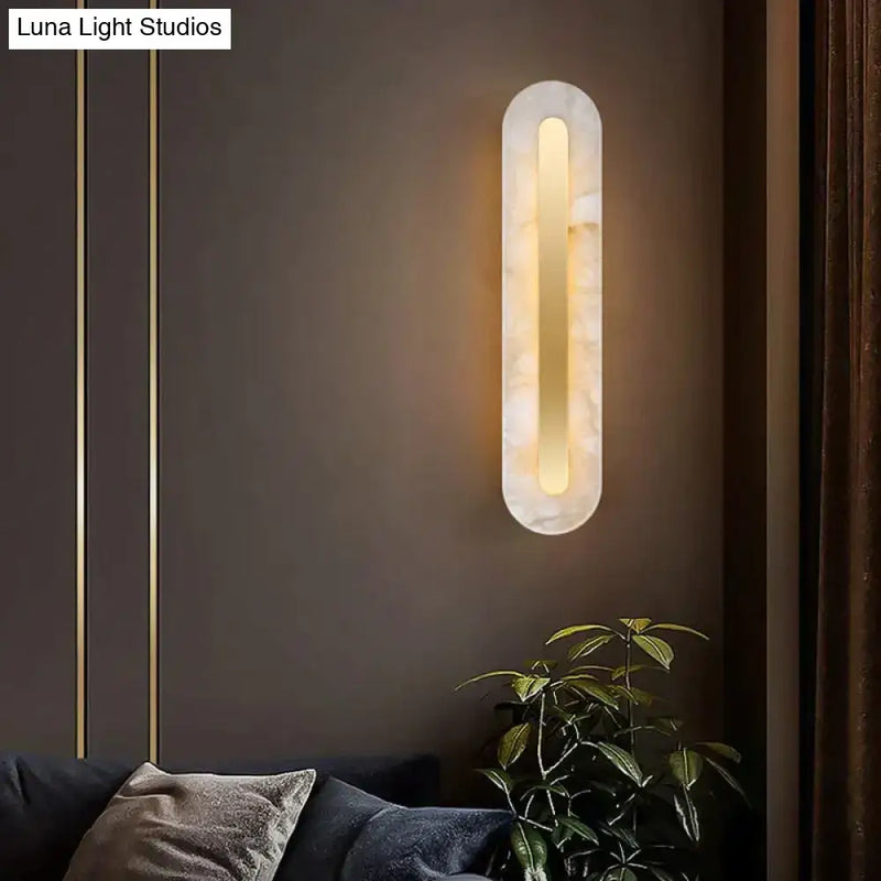 Postmodern gold copper marble wall lamp for living room
