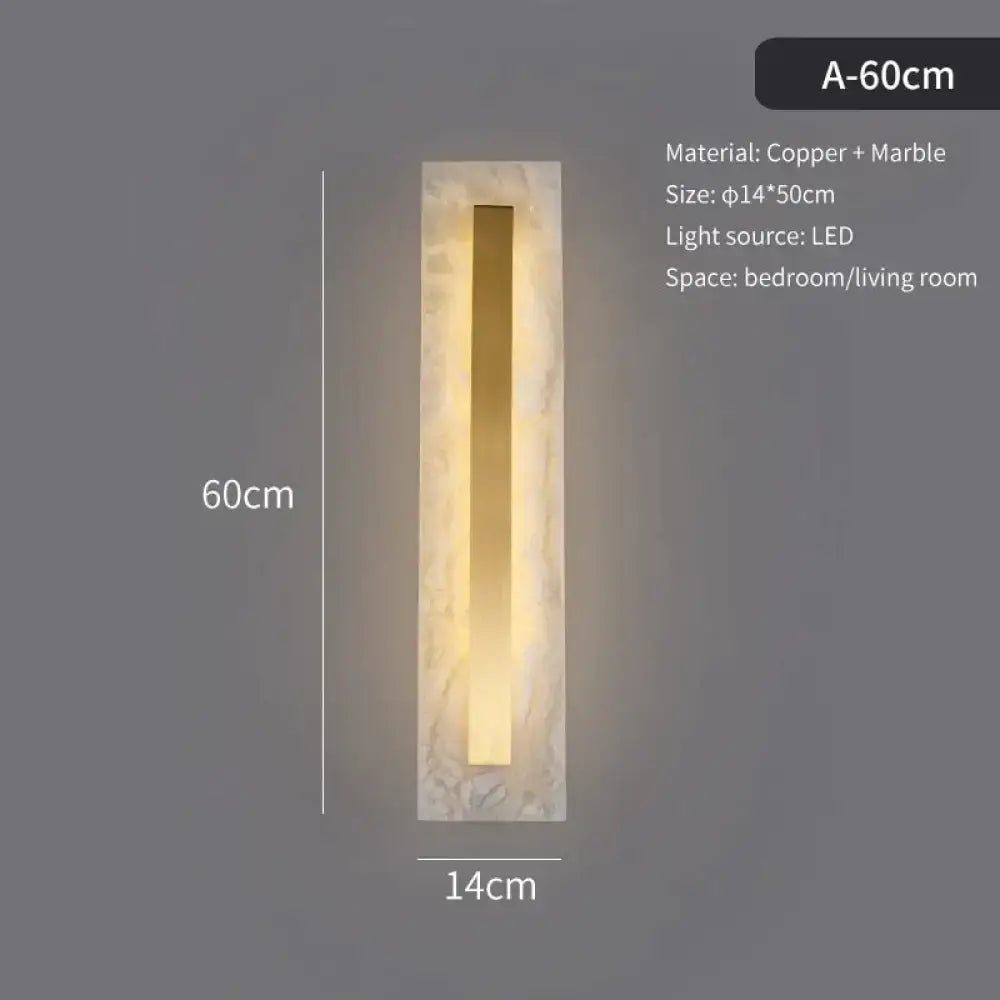 Postmodern gold copper marble wall lamp for living room