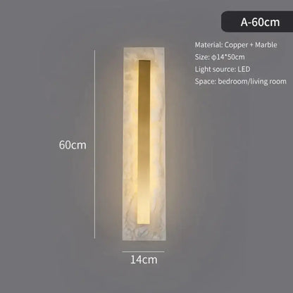 Postmodern gold copper marble wall lamp for living room