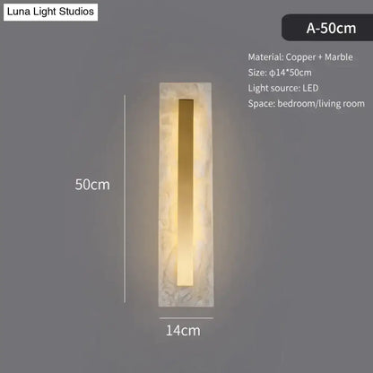 Postmodern gold copper marble wall lamp for living room