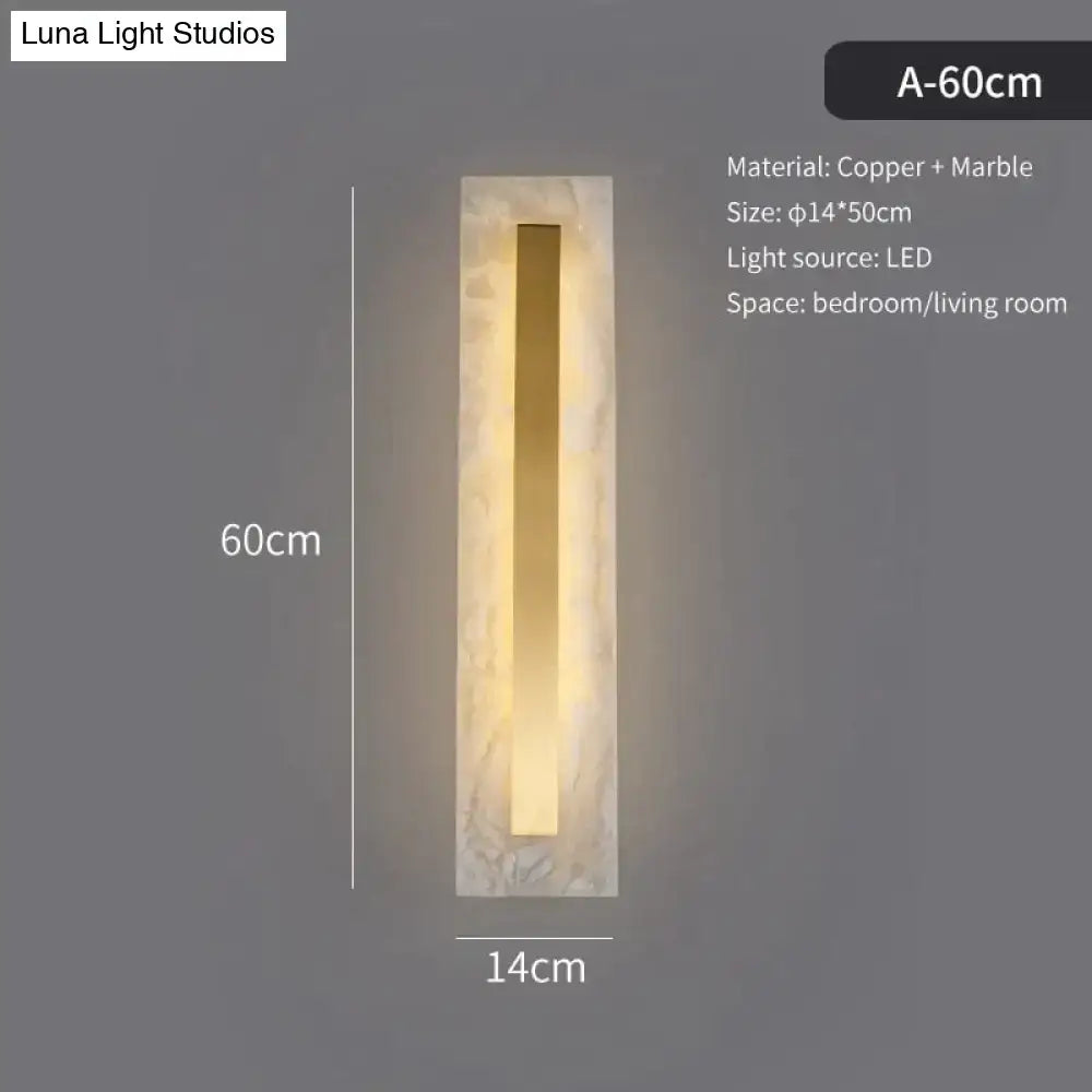 Postmodern gold copper marble wall lamp for living room