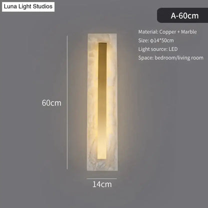 Postmodern gold copper marble wall lamp for living room