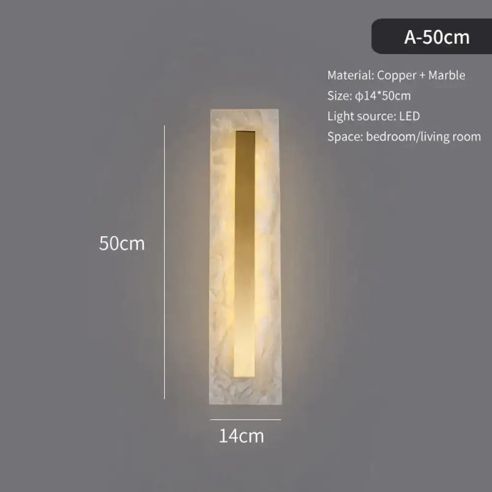 Postmodern gold copper marble wall lamp for living room