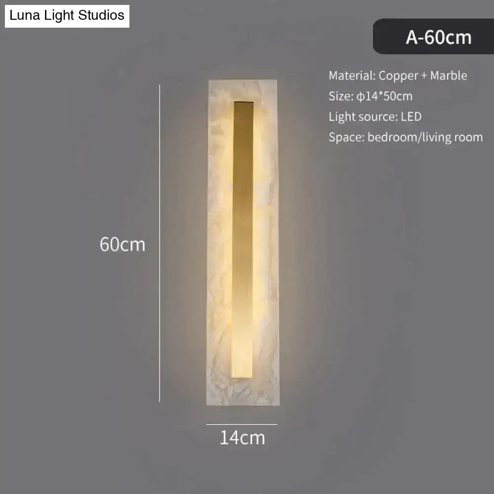 Postmodern gold copper marble wall lamp for living room