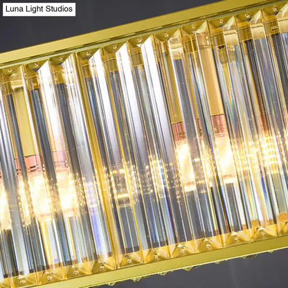Postmodern gold crystal rod island light for dining room