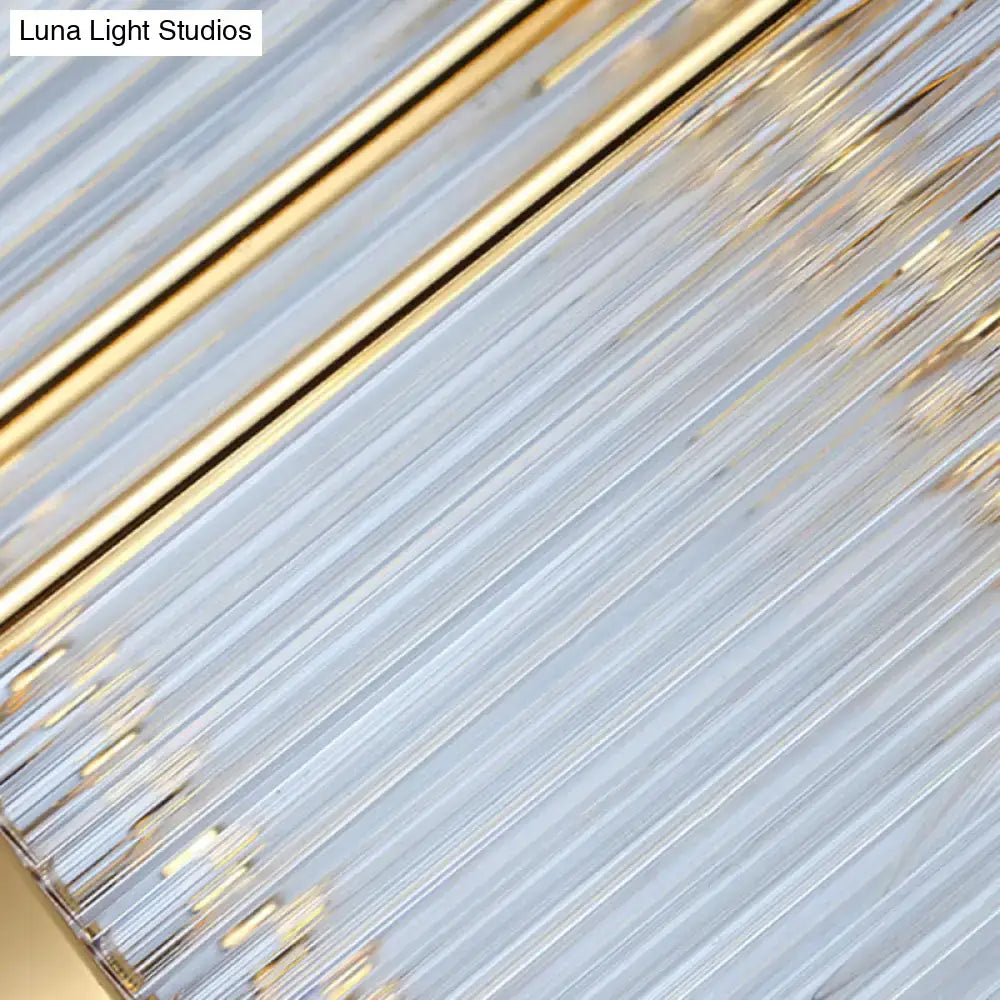 Postmodern gold crystal rod island light for dining room