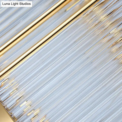 Postmodern gold crystal rod island light for dining room