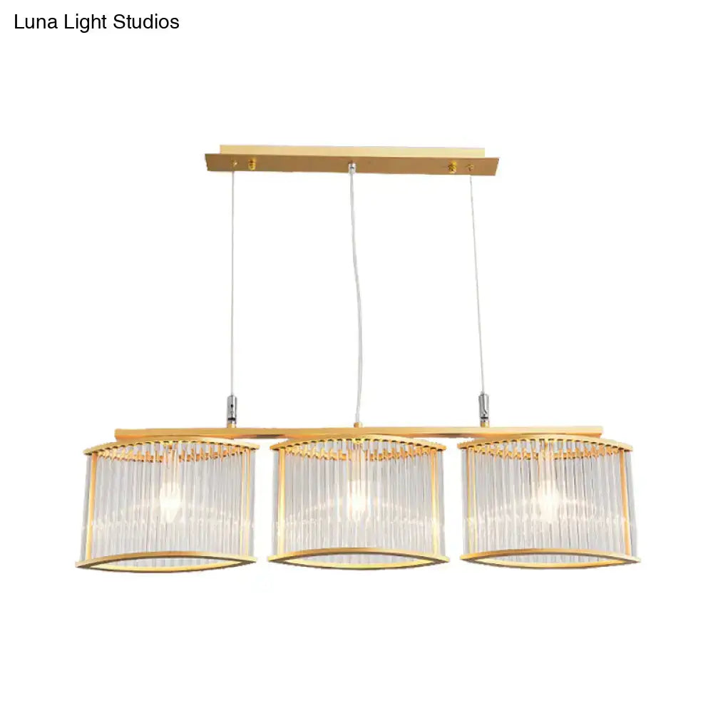 Postmodern gold crystal rod island light for dining room