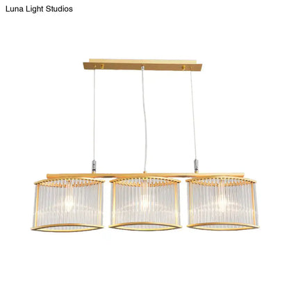 Postmodern gold crystal rod island light for dining room