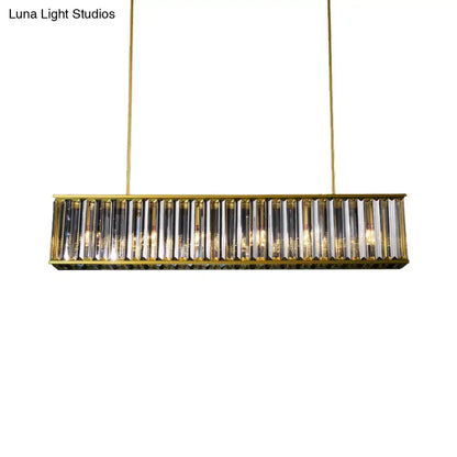 Postmodern gold crystal rod island light for dining room