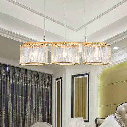 Postmodern gold crystal rod island light for dining room